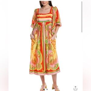 FARM Rio Beach Toucans Scarf Midi Dress in Multicolor, Size XXSmall